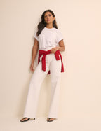 White High Rise Soho Wide Jeans