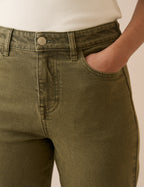 Khaki High Rise Camden Tapered Jeans