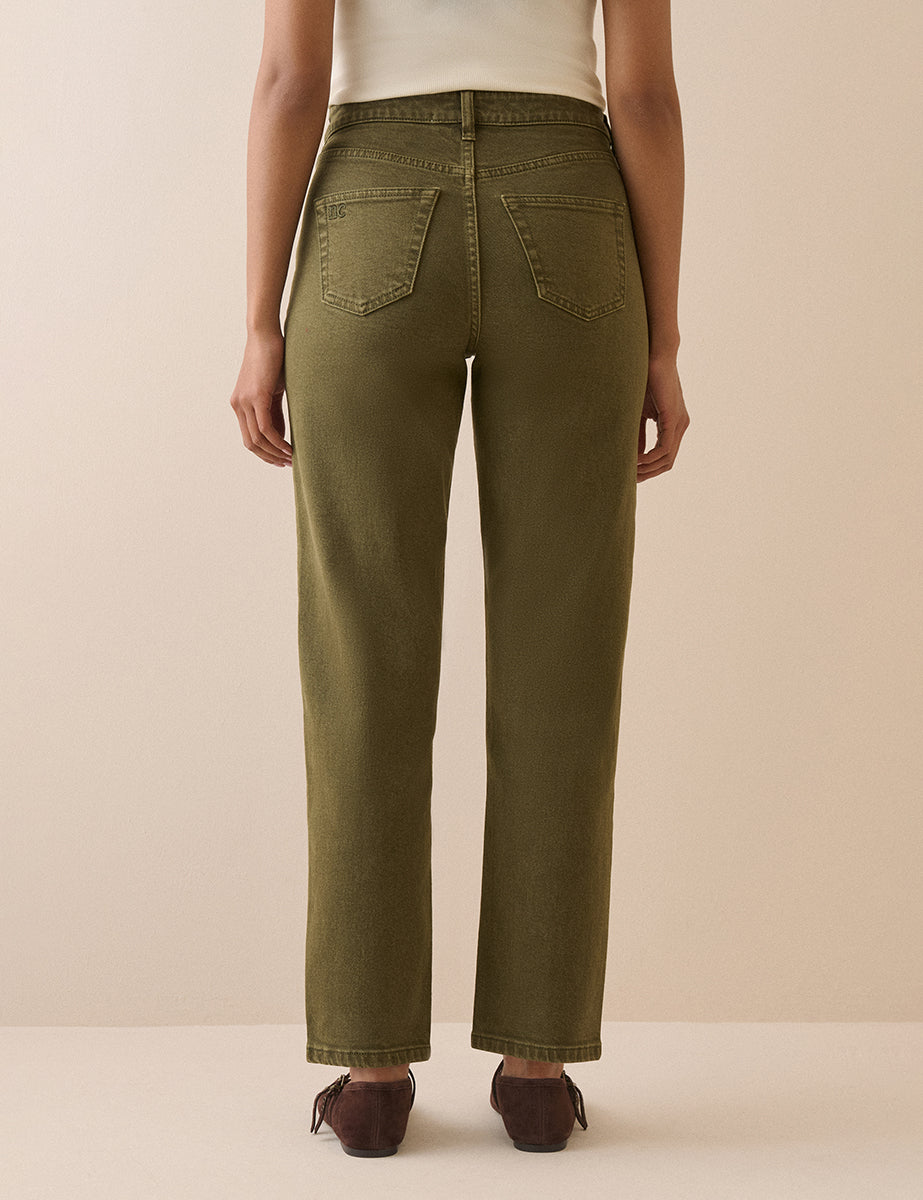 Khaki High Rise Camden Tapered Jeans