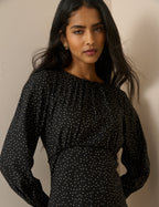 Black Polka Dot Sicily Mini Dress