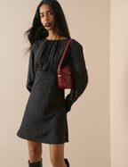 Black Polka Dot Sicily Mini Dress