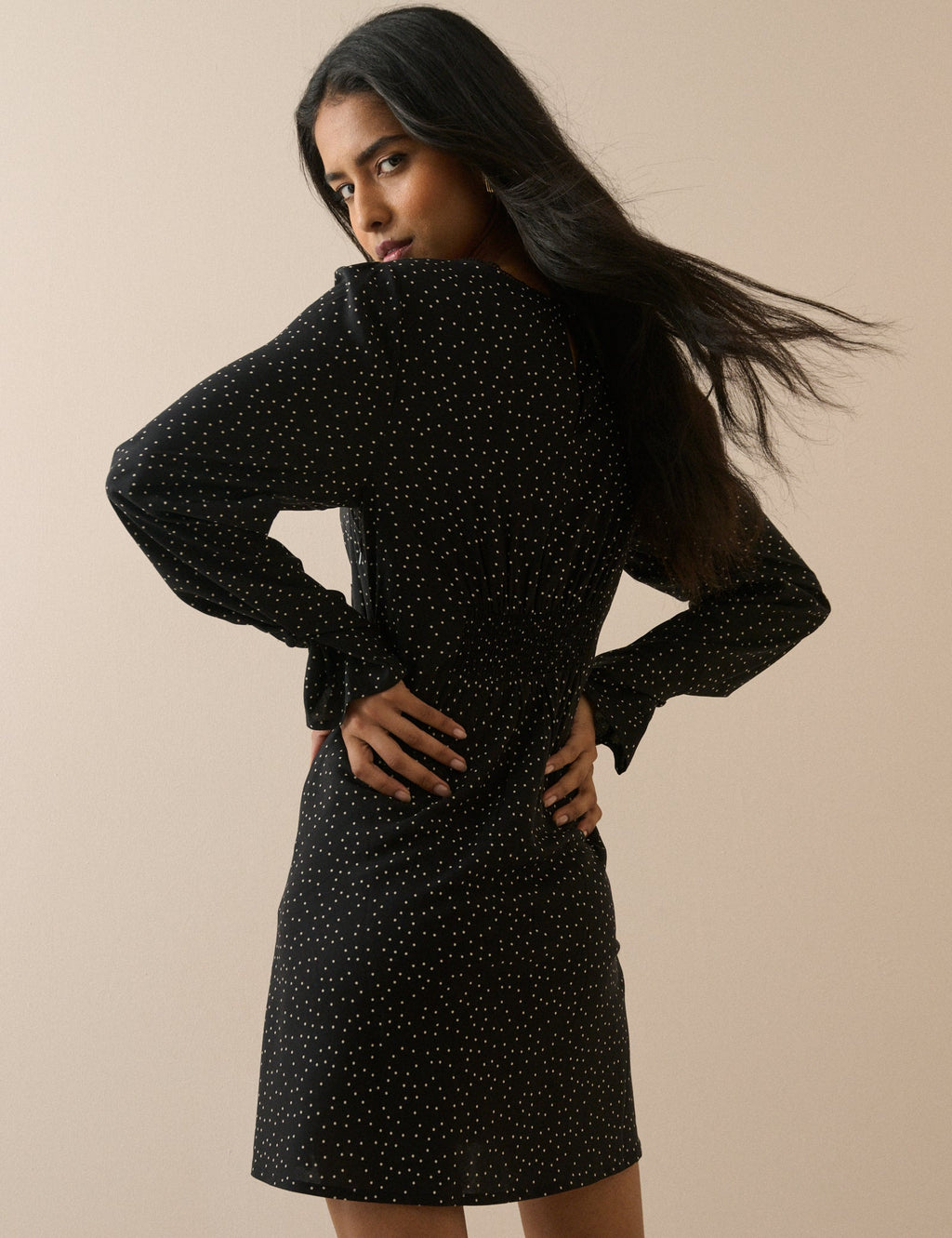Black Polka Dot Sicily Mini Dress