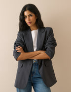 Grey Single Breasted Alexa Blazer