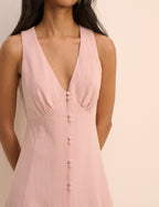 Dusty Pink Sleeveless Avery Midi Dress