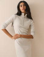 Grey Jersey Funnel Neck Finley Midi Dress