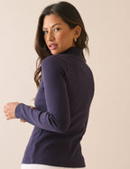 Navy Jersey High Neck Jacket