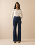 Dark Blue High Rise Highbury Flare Jeans