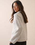 Grey Marl Polo Knitted Jumper