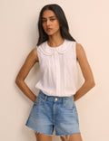 White Peter Pan Collar Sleeveless Blouse