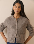 Taupe Marl Patch Pocket Cardigan