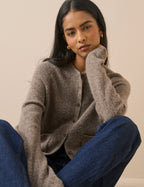 Taupe Marl Patch Pocket Cardigan
