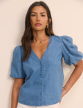 Mid Wash Denim Brooke Blouse