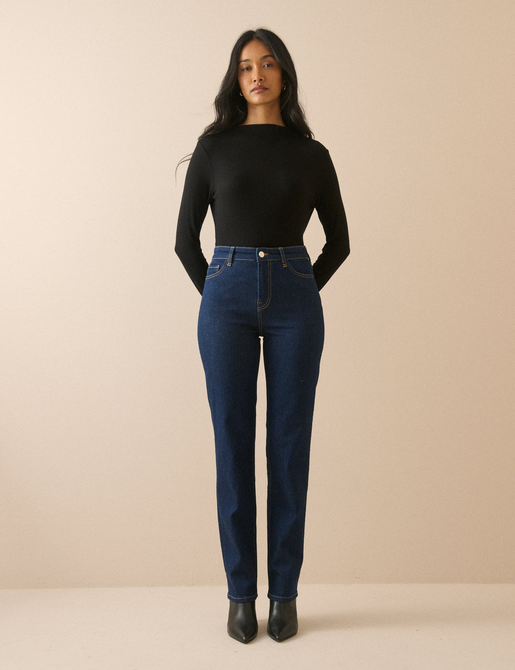 Dark Blue High Rise Golders Slim Leg Jeans
