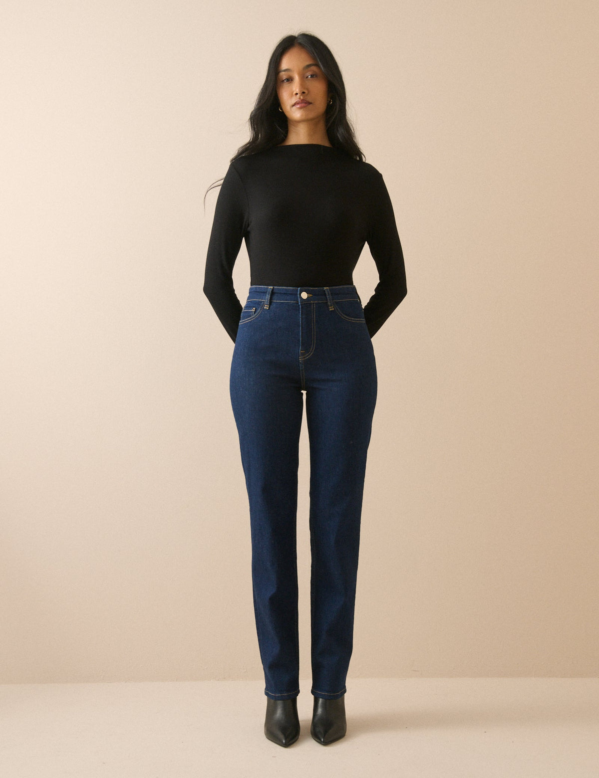 Dark Blue High Rise Golders Slim Leg Jeans