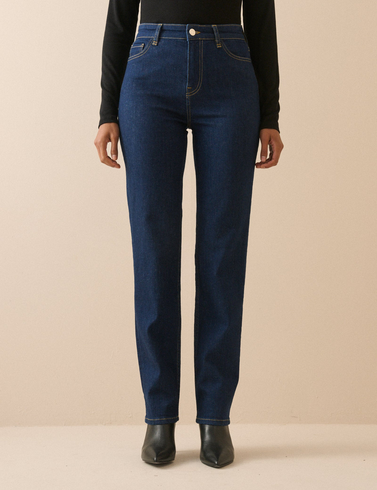 Dark Blue High Rise Golders Slim Leg Jeans