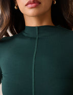 Green High Neck Jersey Top