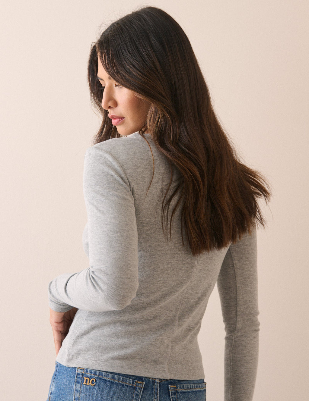 Grey Marl Double Layer Trim Modal-Rich Top