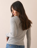 Grey Marl Double Layer Trim Modal-Rich Top