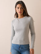 Grey Marl Double Layer Trim Modal-Rich Top