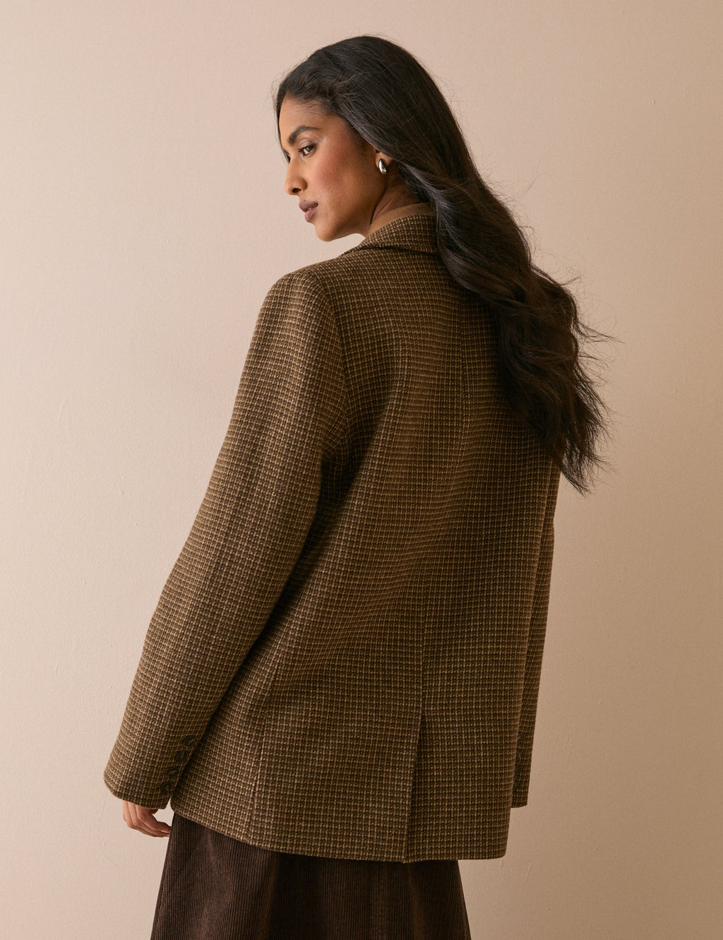 Brown Heritage Check Patch Pocket Blazer