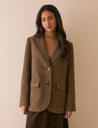 Brown Heritage Check Patch Pocket Blazer