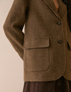 Brown Heritage Check Patch Pocket Blazer