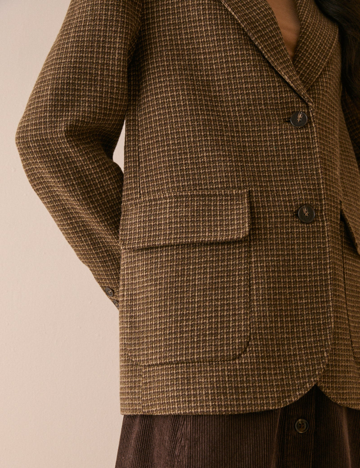 Brown Heritage Check Patch Pocket Blazer