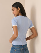 Baby Blue Jersey Double Layer T-Shirt