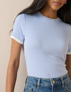Baby Blue Jersey Double Layer T-Shirt
