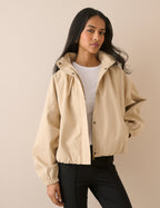 Stone Funnel Neck Balloon Sleeve Murphy Jacket