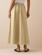 Stone Drawstring Midi Skirt
