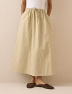 Stone Drawstring Midi Skirt