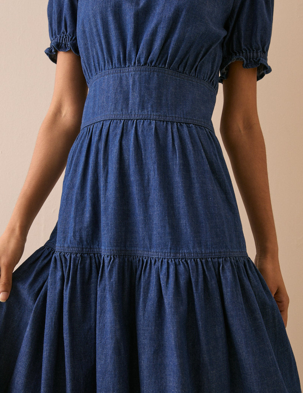 Dark Blue Denim Dara Midi Dress