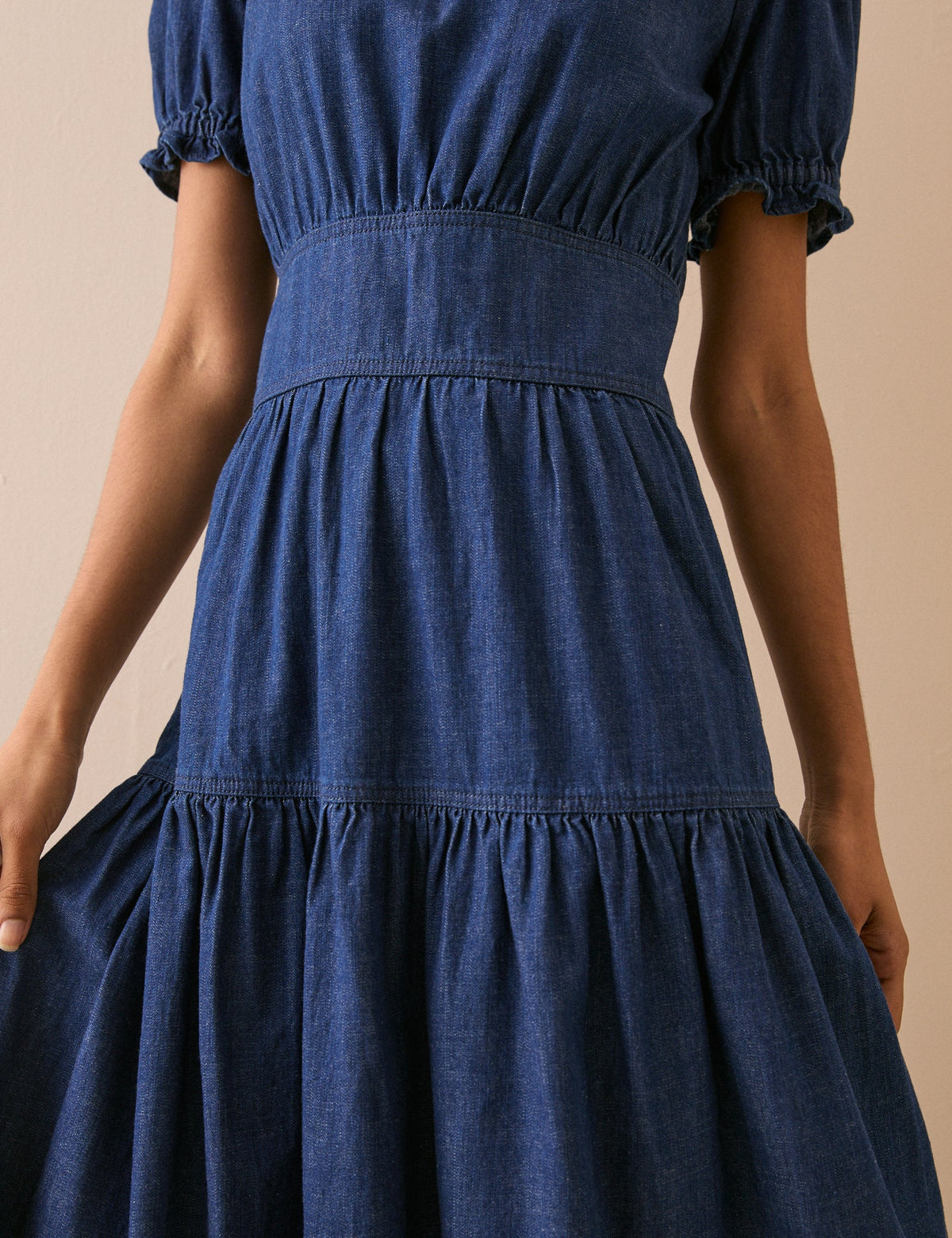 Dark Blue Denim Dara Midi Dress