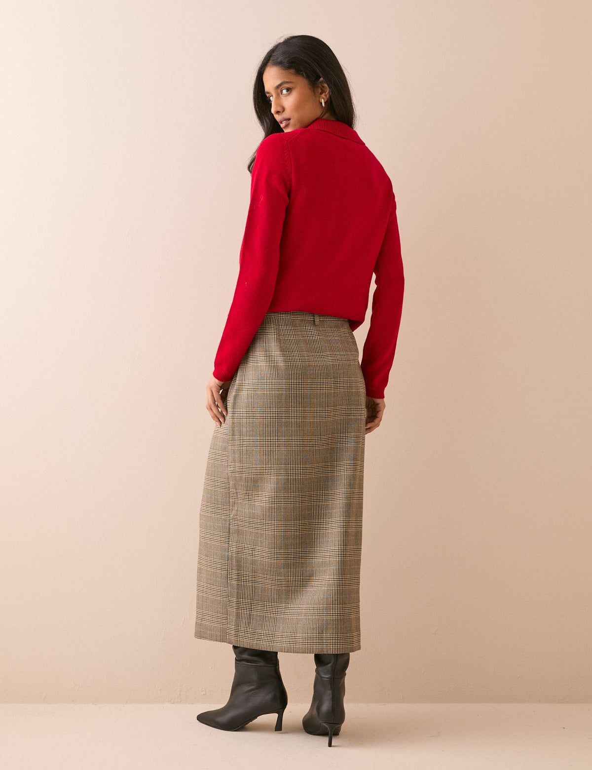 Grey Heritage Check Peggy Pencil Skirt