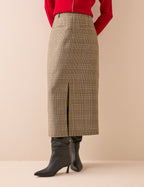 Grey Heritage Check Peggy Pencil Skirt