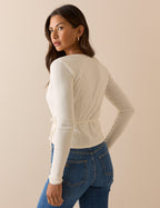 Cream Pointelle Ballet Wrap