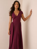 Burgundy Panelled Jersey Winnie Midi Dress