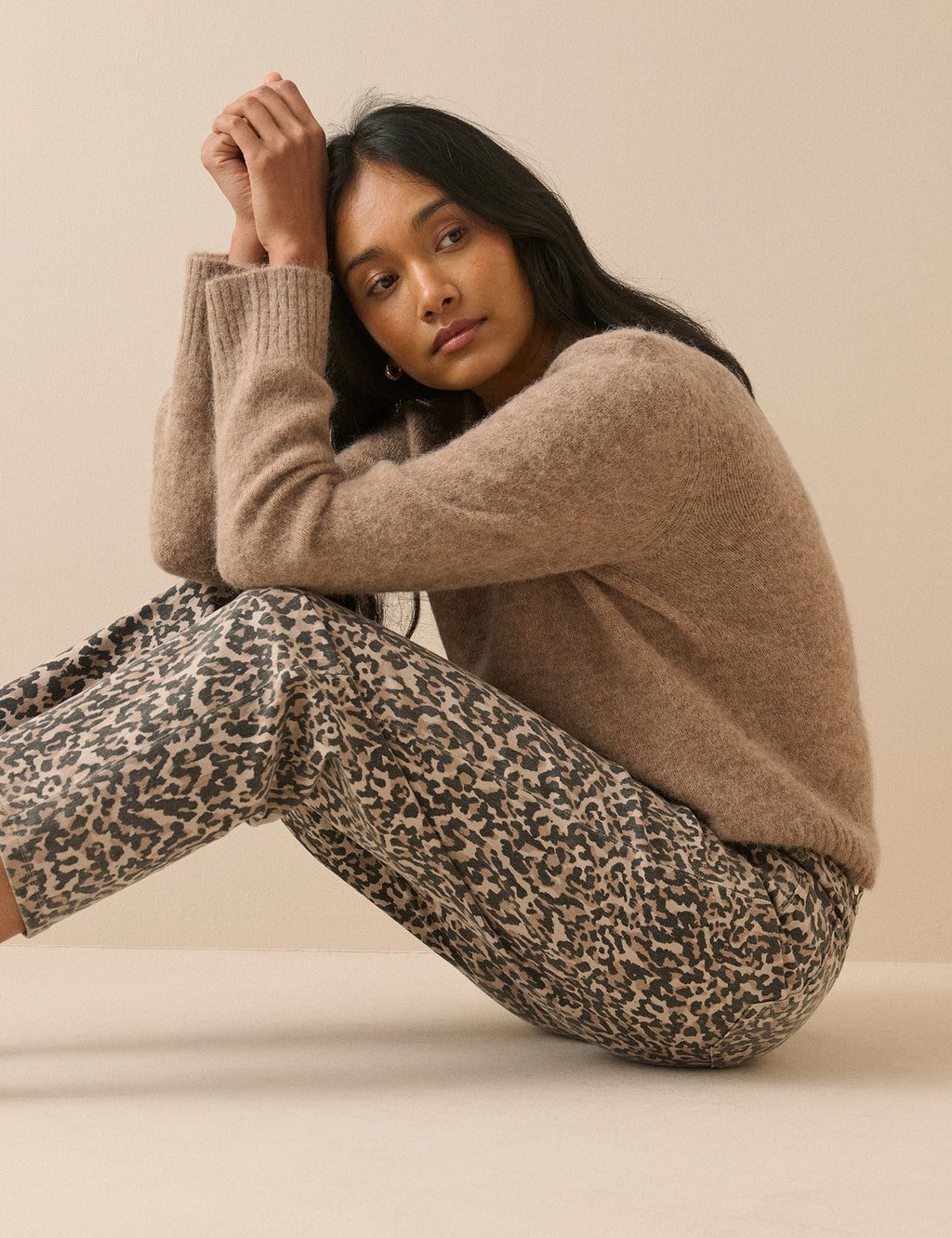 Leopard Print High Rise Camden Tapered Jeans