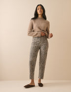 Leopard Print High Rise Camden Tapered Jeans