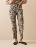 Leopard Print High Rise Camden Tapered Jeans