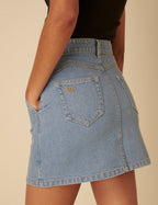 Blue Denim Western Mini Skirt