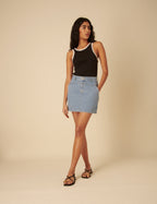 Blue Denim Western Mini Skirt