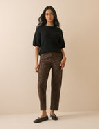 Leopard Print High Rise Camden Tapered Jeans