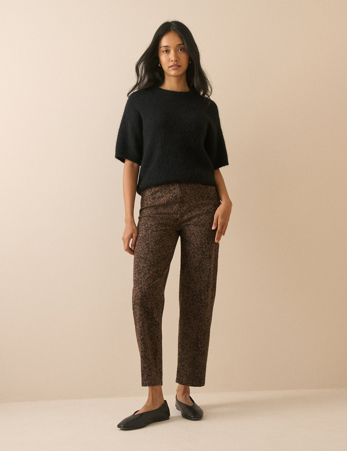 Leopard Print High Rise Camden Tapered Jeans