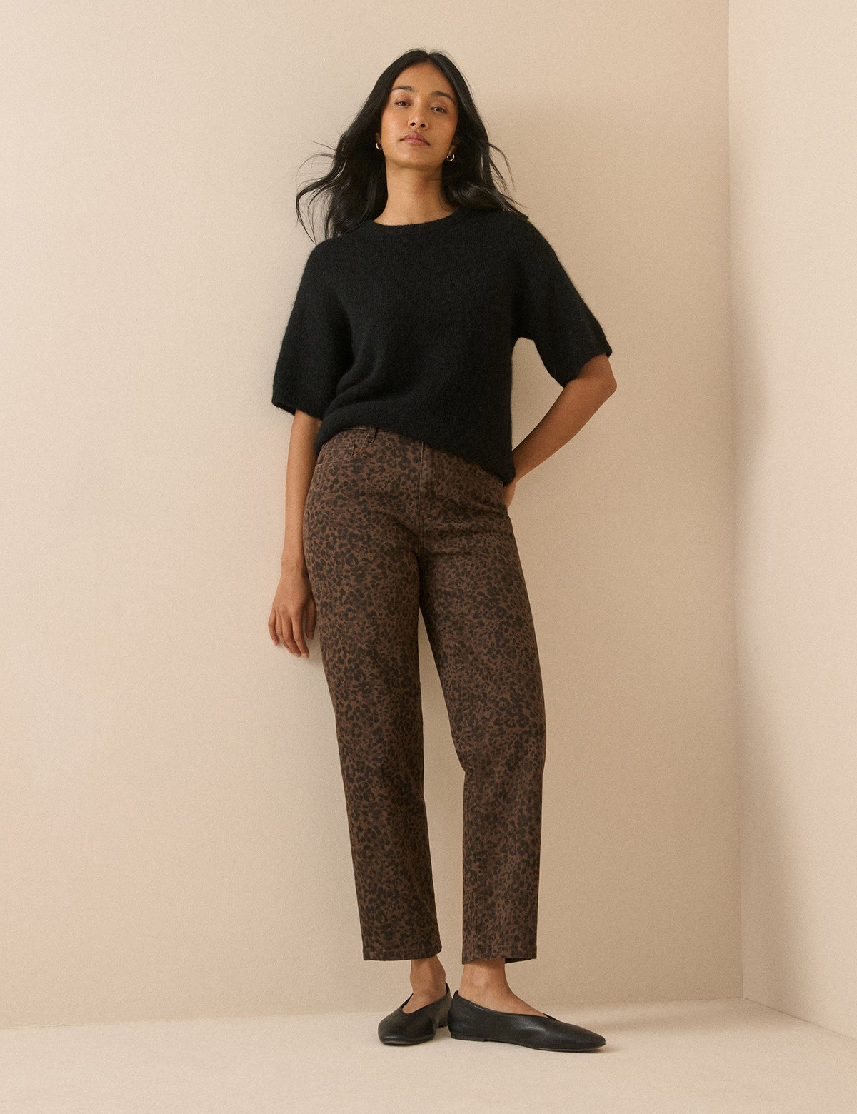 Leopard Print High Rise Camden Tapered Jeans
