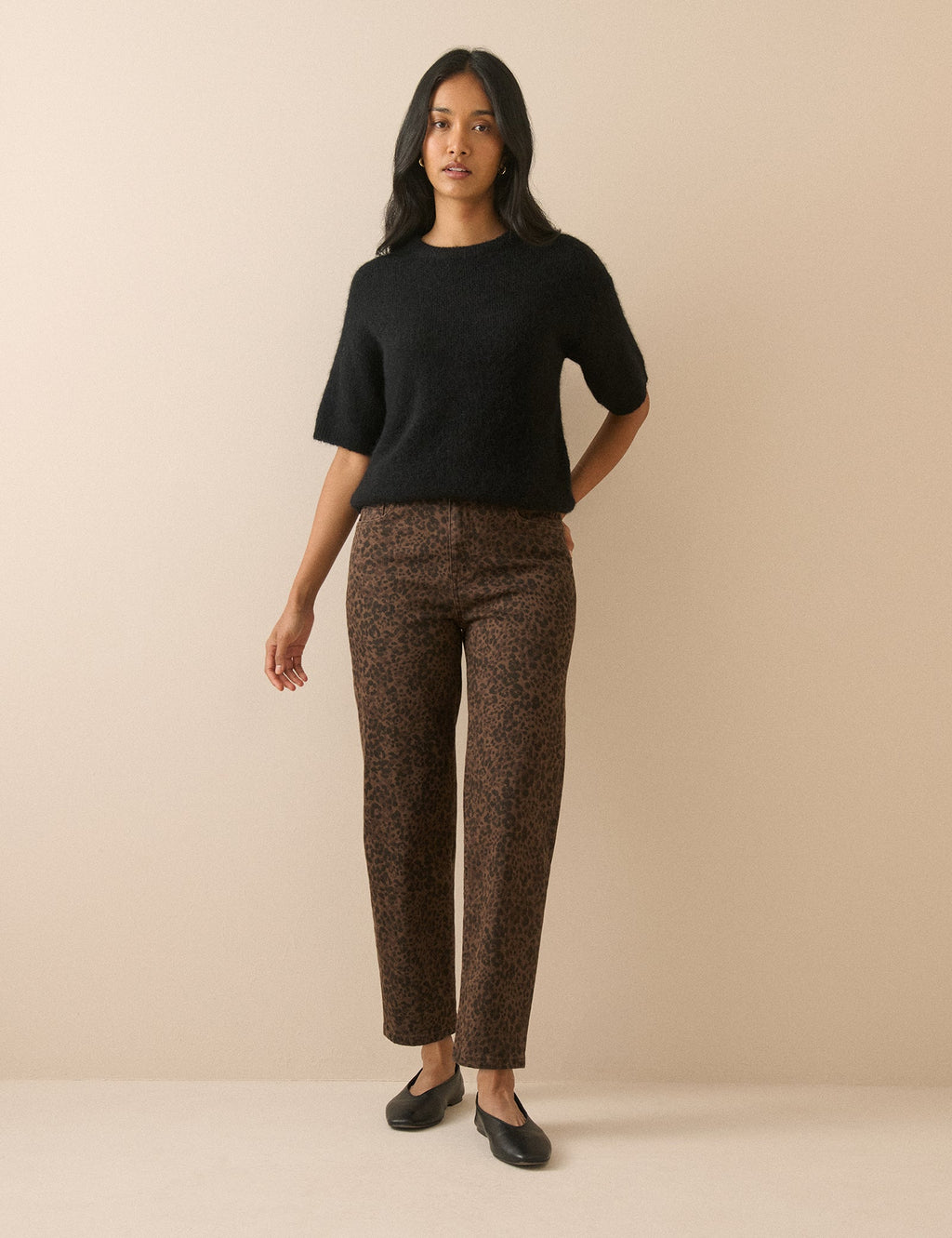 Leopard Print High Rise Camden Tapered Jeans