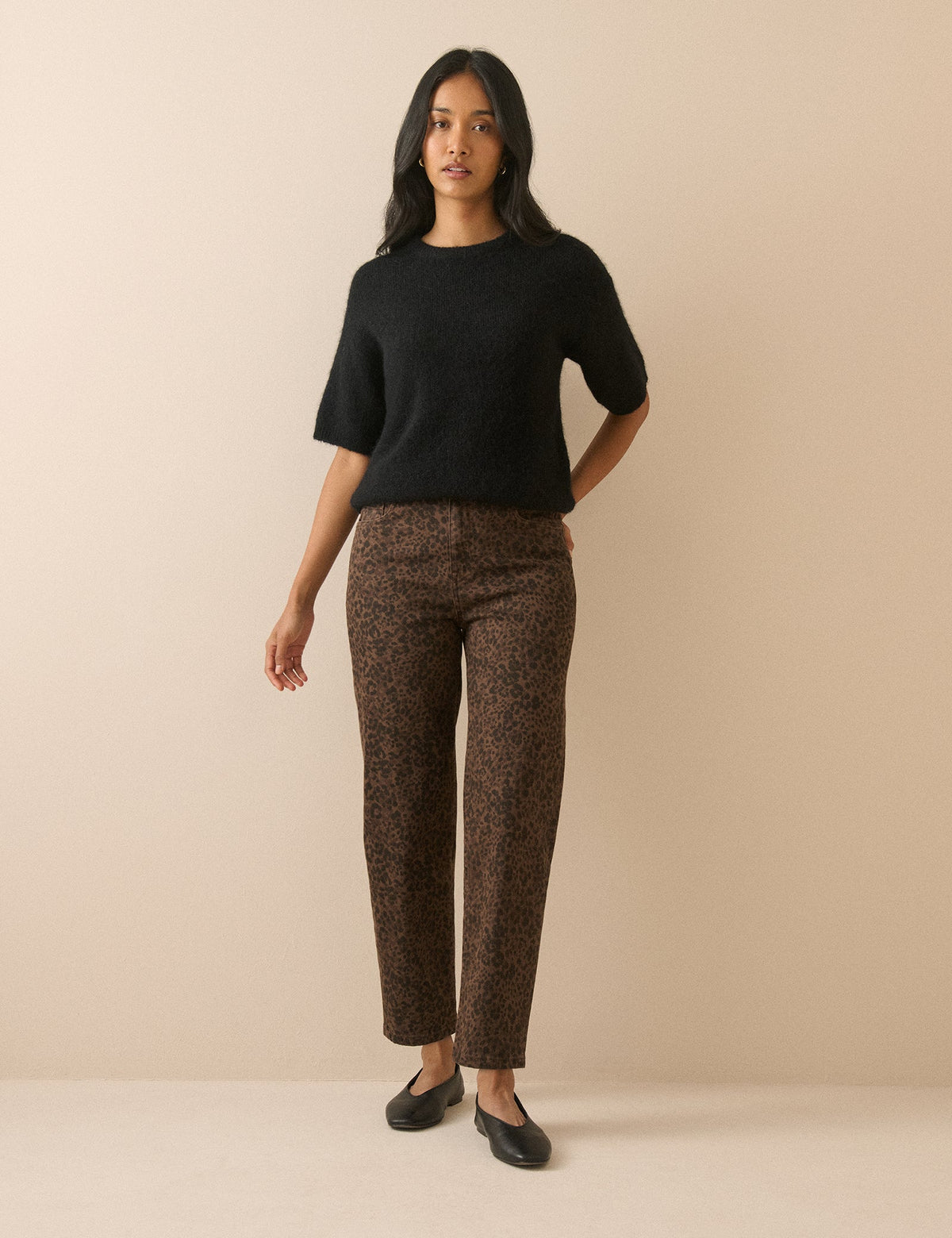 Leopard Print High Rise Camden Tapered Jeans