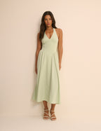 Mint Green Halterneck Amie Midi Dress