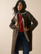 Brown Houndstooth Reversible Scarf Coat
